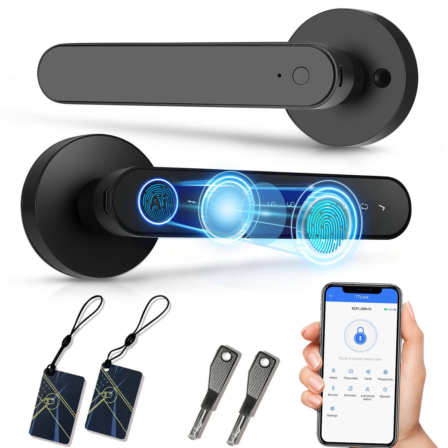 Smart Home Keyestudio - TTlock App Fingerabdruck-Smartlock RFID-Karte Elektronisches Türschloss