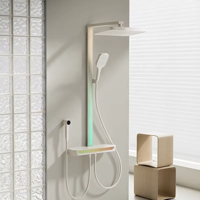 Smart Home Thermostat - Messing Digitaler Wasserfall-Duschset Wandmontiert Regen-Piano Smart