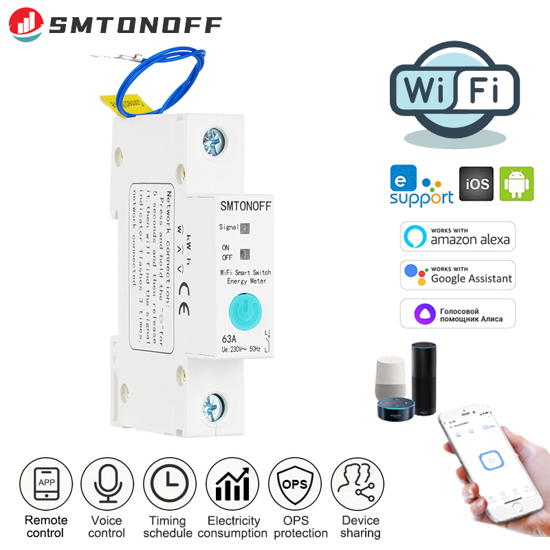 Smart Home Automation - Ewelink WLAN-Smart-Schalter mit Energieüberwachung, Schutzschalter, Timer-Relais