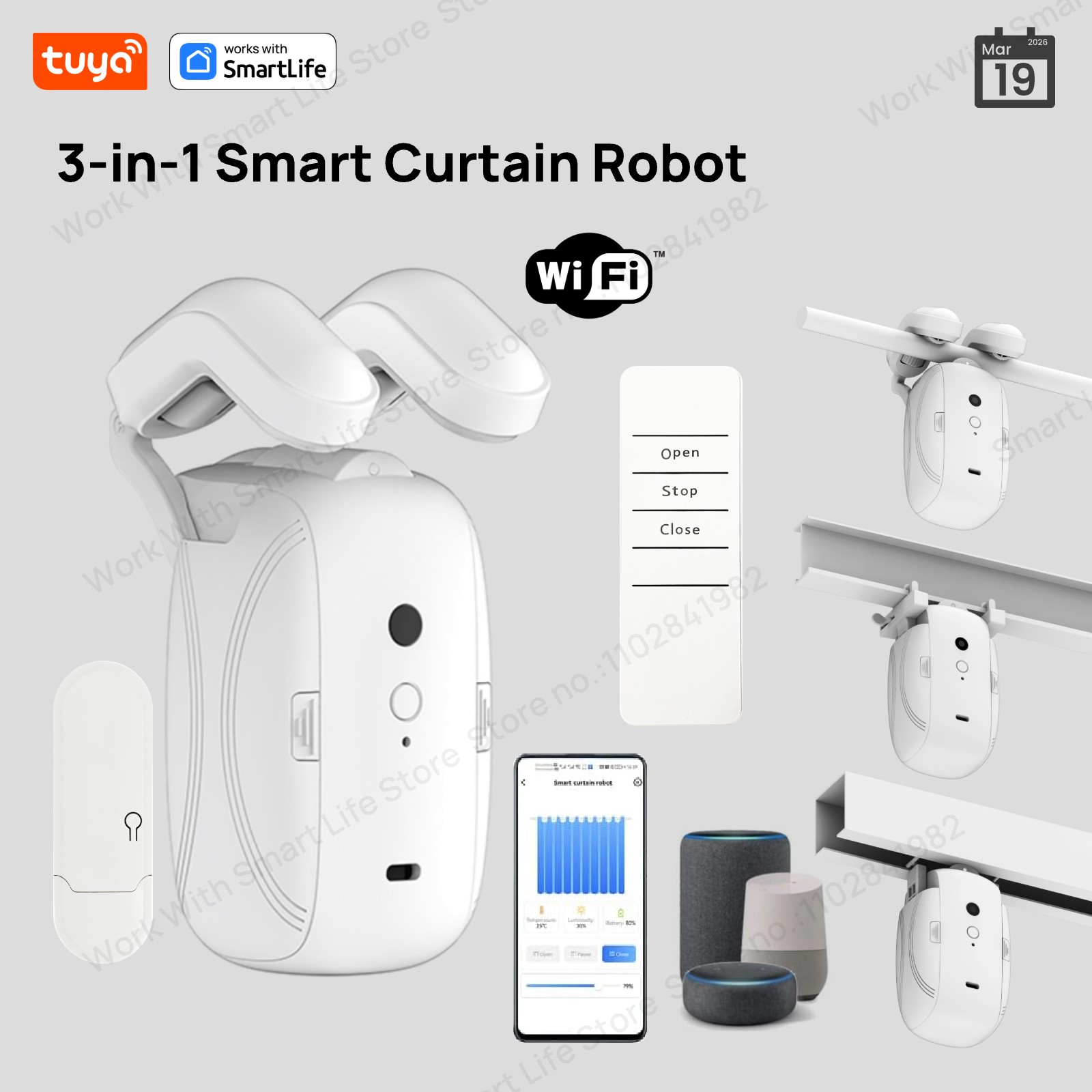Smart Home Zentrale - 1/2 Stück Tuya Smart WiFi Vorhangroboter