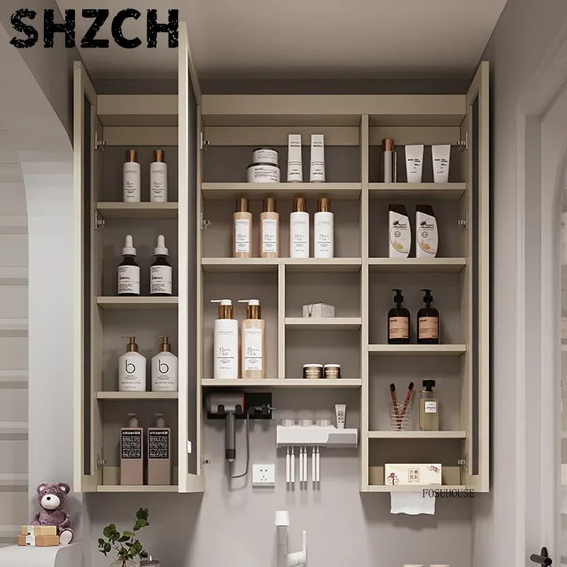 Smart Home Integration - Moderner, verdickter Badezimmerspiegel mit integriertem Smart-Aufbewahrungsschrank,