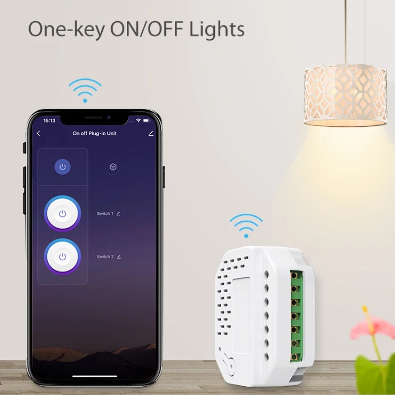 Smart Home Automation - Matter Lichtschaltermodul 2-Kanal-Relais 220V mit Neutralleiter,