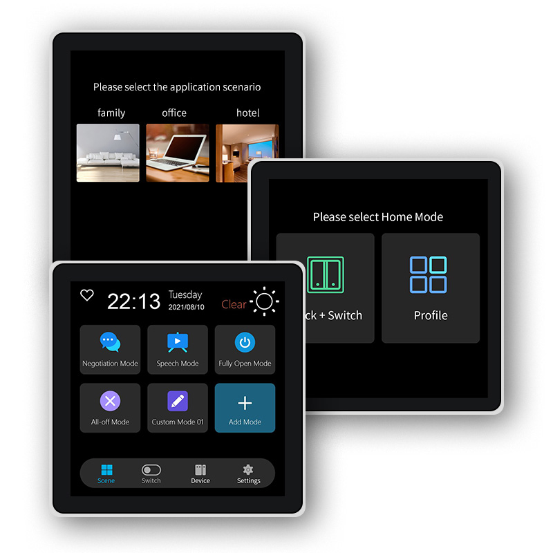 Smart Home Gadgets - FUERS 4-Zoll-Touchscreen, multifunktionaler intelligenter Wandschalter, T3E-Schalter,